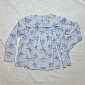 EUC The Beaufort Bonnet Company girls blue bow print long sleeve swing top 7